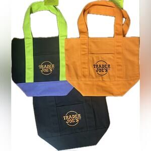 Trader Joe’s Trick or Treat Canvas Tote Bags Halloween 2025 Set of 3 NWT